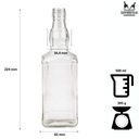 Sada 5x FLAŠA DANIELS 500 ml potlač BIMBER na whisky koňak so skrutkovacím uzáverom Hmotnosť (s balením) 2.5 kg