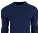 Мужской свитер, Темно-синий, Классический, Элегантный, 100% Хлопок, Приятный на ощупь, S