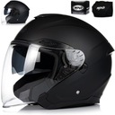 МОТОЦИКЛОВЫЙ ШЛЕМ ОТКРЫТЫЙ | СКУТЕР - МОТОР - ЧОППЕР | МАТОВЫЙ ЧЕРНЫЙ + СМЕСЬ