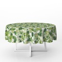 РАСПРОДАЖА СКАТЕРЬЯ ЗЕЛЕНЫЕ ЛИСТЬЯ МОНСТЕРЫ КРУГЛЫЙ ТОЛСТЫЙ КРУГ 120 см