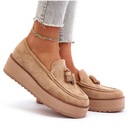 МОКАСИНЫ НА ПЛАТФОРМЕ С БАХОЙ ЖЕНСКИЕ, КОРИЧНЕВЫЕ 39