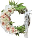 ВЕСЕННИЙ ЦВЕТОЧНЫЙ ВЕНОК ДЛЯ ДВЕРИ, ПЛЕТЕННЫЙ КРЕМ, БЕЛЫЙ ЦВЕТОЧНЫЙ ВЕНОК
