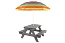 Деревянный стол для пикника под зонтиком со скамейками, садовым столом и скамейкой, 1-6 лет