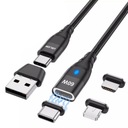 МАГНИТНЫЙ КАБЕЛЬ 1М БЫСТРАЯ ЗАРЯДКА 3А USB C PD