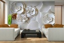 3D ЦВЕТЫ фотообои Белые розы Спальня 368x254