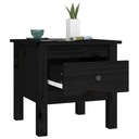 vidaXL Bočný stolík, čierny, 40x40x39 cm, masívne borovicové drevo Výška nábytku 39 cm