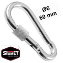 КАРАБИН С ЗАЩИТОЙ 6 мм ДЛЯ ВЕРЕВКИ С КРЮКОМ