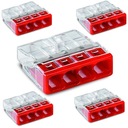 БЫСТРОРАЗЪЕМНЫЙ СОЕДИНИТЕЛЬ WAGO, 4 КОМПЛЕКТА РАЗЪЕМОВ 4x2,5 мм², 5 ШТ.