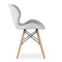 Krzesło LAGO ekoskóra - szaro-białe x 3 Szerokość mebla 1 cm
