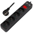 УДЛИНИТЕЛЬ ПИТАНИЯ МОЩНЫЙ ПЕРЕКЛЮЧАТЕЛЬ 2x USB 4 РОЗЕТКИ 1,5 М