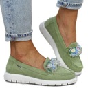 Зеленые мокасины, косточки, туфли ФЛ758, размер 36.