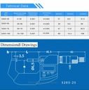 Электронный цифровой микрометр, внешняя точность 0-25 мм, точность 0,003 мм.