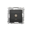 Одинарное антенное гнездо типа F, Simon 54, черный матовый