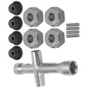 АДАПТЕРИ СТУПИЦІ КОЛЕСА 12MM 1/10 RC SAMOCHODU, TYTANOWE, Z NAKRETKAMI KOLNIERZOWYMI M4  (18286756933) фото min 7