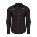 Tričko s dlhým rukávom BRANDIT Luis Vintageshirt Čierna S Ďalšie vlastnosti ozdobné nášivky nárameníky