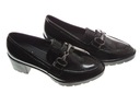 Туфли черные лаковые на черном каблуке, размер 38.