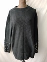 Sweter czarny, bawełniany z fakturą - L/XL