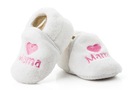 Белые детские туфли для девочки, размер. 0-6 м - вышивка МАМА.