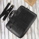 Pánska kožená taška na notebook, cestovná s držiakom na kufor, priestranná Dominujúca farba čierna