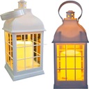 БЕЛЫЙ ДЕКОРАТИВНЫЙ ФОНАРЬ СВЕТОДИОДНЫЙ СВЕТИЛЬНИК СО СВЕЧОЙ 21,5 СМ