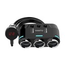 Rozgałęźnik zapalniczki 3 gniazda 2 i USB LCD ROZ14b