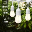 Садовая гирлянда 15M 15X E27 Светодиодная лампа 1 Вт Водонепроницаемая + бесплатно