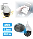 PTZ IP WiFI 8Mpx DVS камера 4k P2P