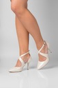 Свадебные танцевальные туфли из кожи перламутрового цвета с ремешками 35