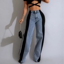 Vintage Streetwear Baggy Jeans Žena Vysoký pás Stripe Rovné Lo