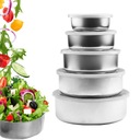 КУХОННАЯ СТАЛЬНАЯ ГАСТРОНОМИЧЕСКАЯ ЧАША, СТАЛЬНОЙ НАБОР, 5 ШТ.