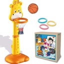 Баскетбольный набор «Жираф» Корзина + мяч 3в1 Регулируемое защитное кольцо