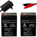 АВТОМОБИЛЬНЫЙ КОМПЛЕКТ 2 АККУМУЛЯТОРА 6 В 4,5 Ач + ЗАРЯДНОЕ УСТРОЙСТВО