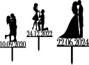 3 X Topper Topper для свадебного пирога История вашей любви Black + даты