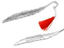 Серебряная закладка с ГРАВИРОВКОЙ Feather Tassel