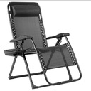 Leżak ogrodowy krzesło ogrodowe Fotel rozkładany Kolor czarny