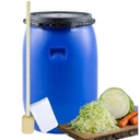 ПЛАСТИКОВАЯ БОЧКА ДЛЯ КАПУСТЫ 60Л МЕШОК + ПЕСТИК ПЛАСТИКОВЫЙ ЗАЖИМ