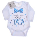 БОДИ целиком папа, размер 104, белое, длинный рукав, хлопок