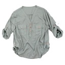 Итальянская блузка, рубашка, воротник стойка, LYOCELL, пуговицы цвета хаки.