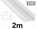 ПРОФИЛЬ ДЛЯ СВЕТОДИОДНЫХ ЛЕНТ ШИРОКИЙ ДЛЯ 2 СВЕТОДИОДНЫХ ЛЕНТ GEMI, ВСТРАИВАЕМЫЙ, БЕЛЫЙ 2М