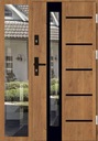DRZWI STALOWE Z DOŚWIETLEM BOCZNYM DB INOX 16ZD5 BLACK PIANA UD 1,3