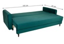 Nowoczesna sofa z funkcją spania LUIZA w kolorze turkusowym Kolekcja Luiza