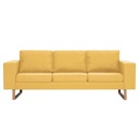 Sofa 3-osobowa, tapicerowana tkaniną, żółta Kolor korpusu żółty