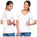 ЖЕНСКАЯ ФУТБОЛКА ИЗ ХЛОПКА MORAJ, V-ОБРАЗНЫЙ ВЫРЕЗ, БЕЛЫЙ РАЗМЕР. XXL