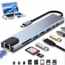 STACJA DOKUJĄCA 8W1 Z 4K HDMI TYPC 100W PD PORT USBC 3.0 CZYTNIK KART SD/TF