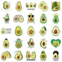 НАБОР НАКЛЕЙКОВ ДЛЯ ЧЕМОДАНА НОУТБУКА MIX AVOCADO 50 шт.