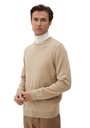 Pánsky sveter s.Oliver béžový - 3XL Výstrih okrúhly