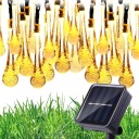 СОЛНЕЧНАЯ САДОВАЯ ГИРЛЯНДИЯ 40 СВЕТОДИОДНЫХ ЛАМП КАПЛИ РОСЫ ШАРИКИ ЛАМПОЧКИ