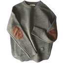 Pánsky sveter Harajuku s náplasťovým vzorom pletený