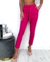 Elegantné dámske nohavice CIGARETKY vysoký stav Módne elastické L/XL Dominujúca farba ružová
