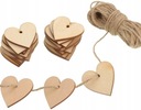 ДЕРЕВЯННЫЙ КУЛОН С СЕРДЕЧКАМИ 3х3см ДЕНЬ СВЯТОГО ВАЛЕНТИНА 10шт ОРНАМЕНТ ДЕКОР ЭКО ОТХОДЫ